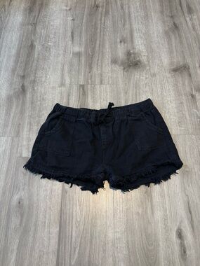°❀ High-Waist Black Frayed Hem Women's Shorts °❀